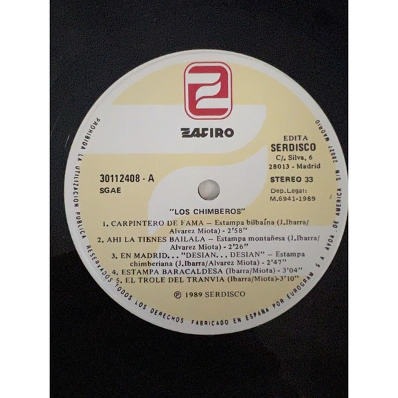 Los Chimberos Self Titled LP 1989 Serdisco Zafiro Import Spain VG+ 30112408 - Picture 4 of 6
